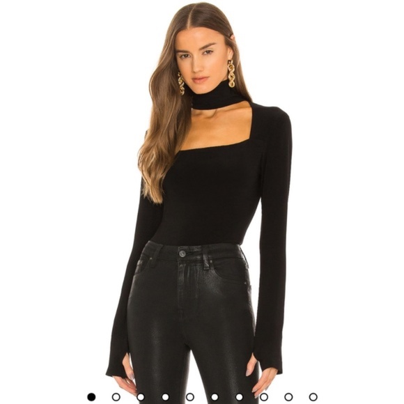 NWT Norma Kamali Cut-Out Long Sleeve Turtleneck Top - Picture 1 of 7